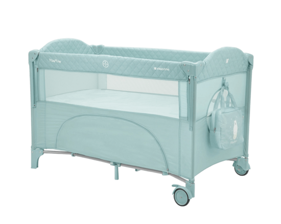 Divlīmeņu ceļojumu gultiņa ar matraci